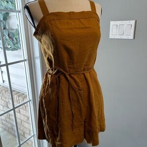 Square-Neck Sleeveless Tie-Waist Romper